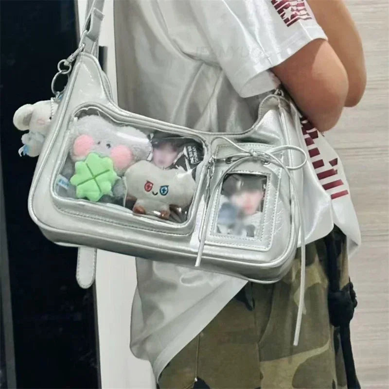 Y2K Harajuku Shoulder Bag | Kawaii Japanese Fashion Transparent ItaBag | JK Uniform Bag Korean Style School Crossbody Bag Luxegan