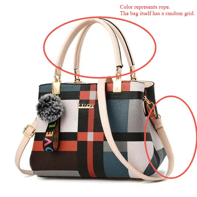 Stitching Wild Messenger Bag | Female Totes Designer Brand Plaid Shoulder Bag & Luxury Handbag Luxegan