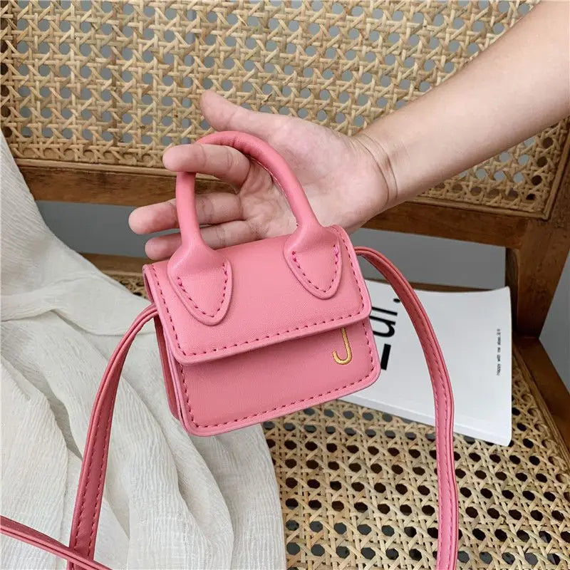 Kids Mini PU Leather Crossbody Bag | Cute Fashion Purse for Little Girls | Small Toddler Coin Pouch & Handbag | Trendy Square Casual Tote for Children Luxegan