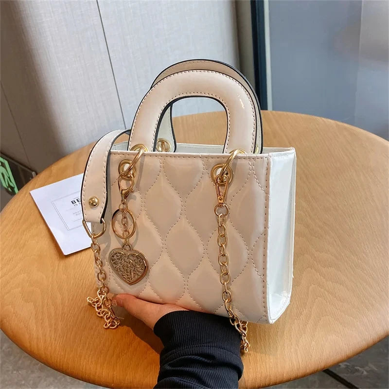 Women's Brand Luxury Quilted Square Handle Bag | High-Quality Classic Tote & Crossbody Luxegan