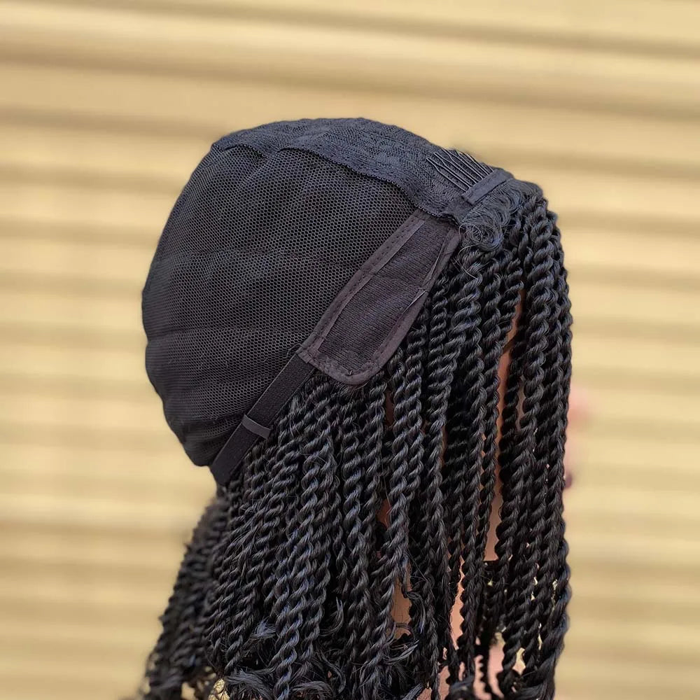 Kinky Twist Box Braided Bob Wig | Crochet Cap | 6 Colours