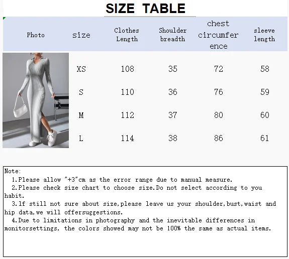 Women's Sexy Solid V-Neck Knit Dress | Reverse-Neck Split Ankle-Length Sweater Dress | Full-Sleeve High-Stretch Slim Office Lady Sheath Luxegan