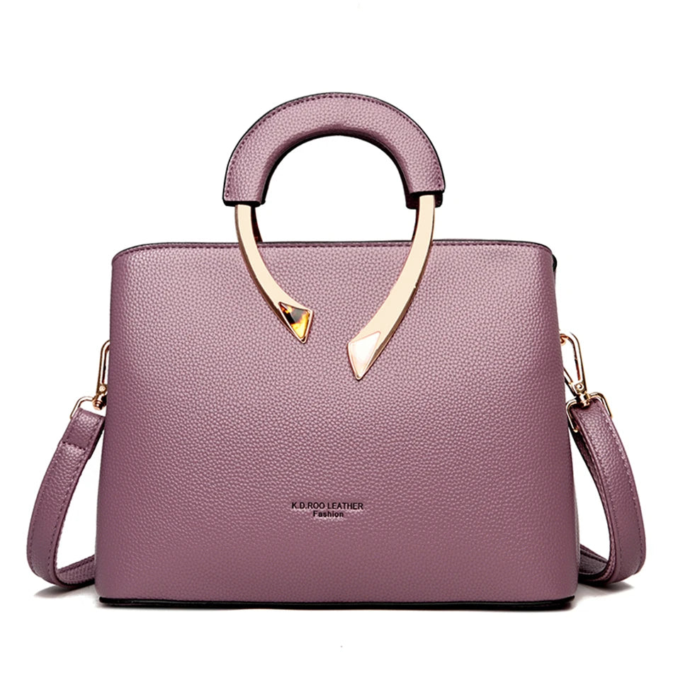 High-Quality Microfiber Leather Casual Tote | Sophisticated Luxury Designer Shoulder Bag | Elegant Multi-Compartment Crossbody | "Dignified" Soft Solid-Color Handbag for Versatile Daily Styling Luxegan