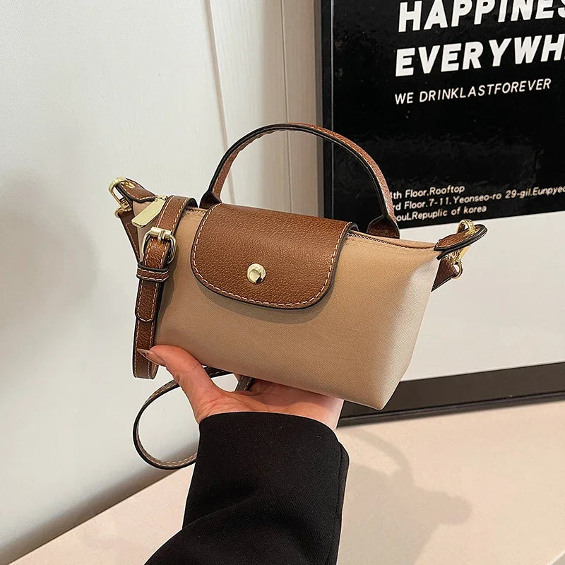 Mini Colorblock Shoulder Bag | Casual & Versatile Zipper Handbag Luxegan