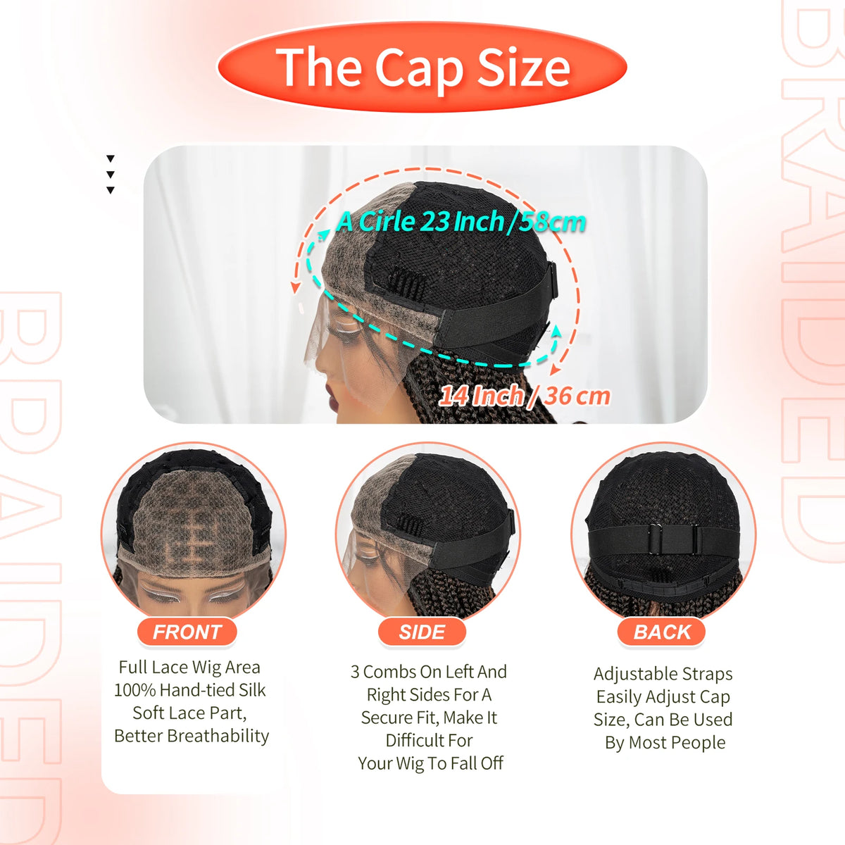 20 Inch Knotless Box Braids Wig | 9x6 Lace Front | Curly Ends