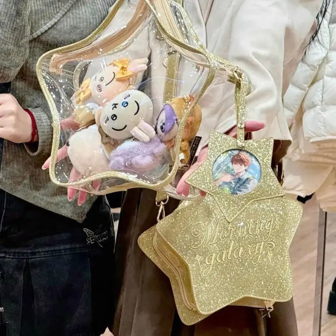 Star Red Crossbody Bags Ita Bag | Women Japanese Transparent Mini Backpacks | Ladies Sweet Cute Mochila Aesthetic Luxegan