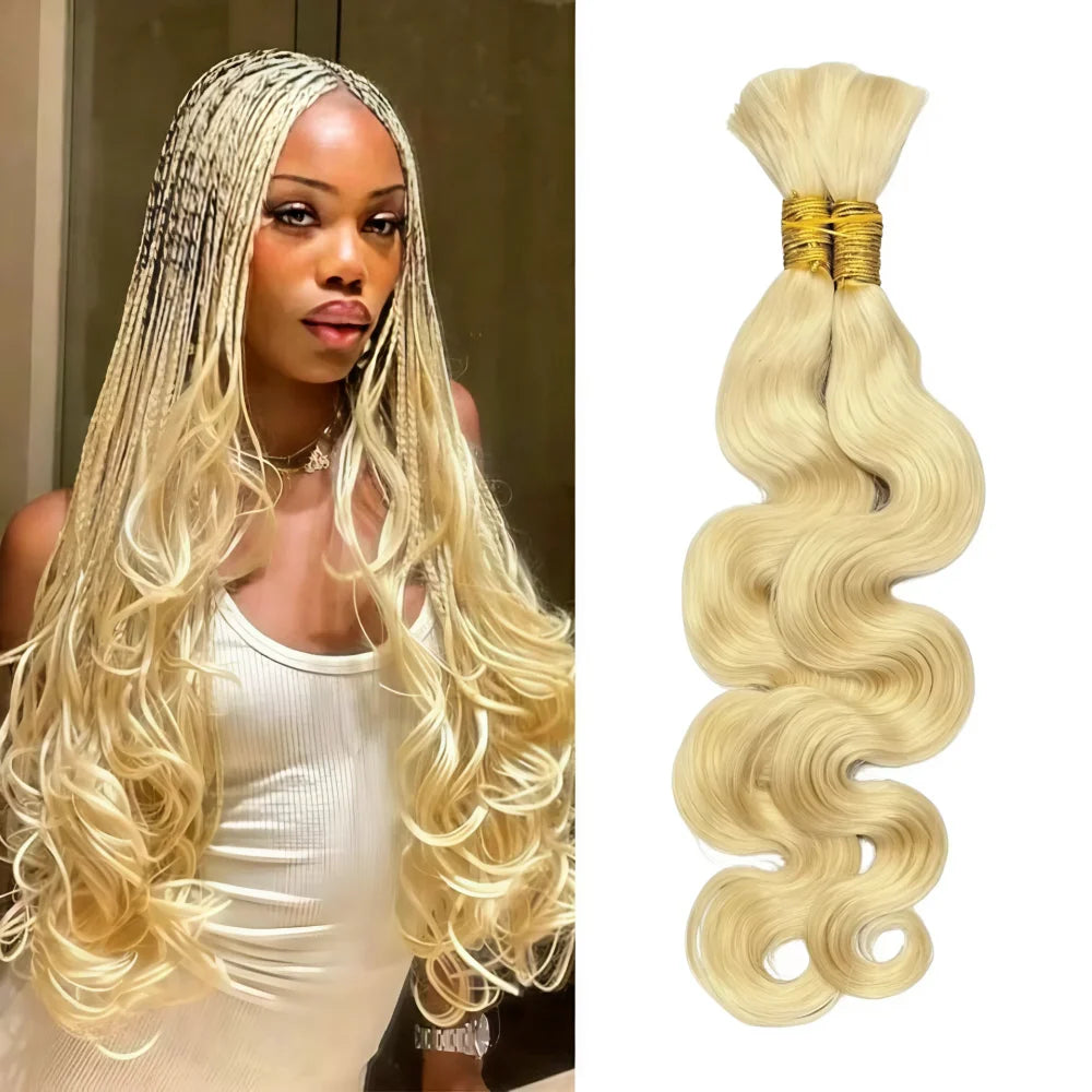 Body Wave Human Hair Bundles for Braiding | No-Weft Boho Extensions | 14–30 Inches Luxegan