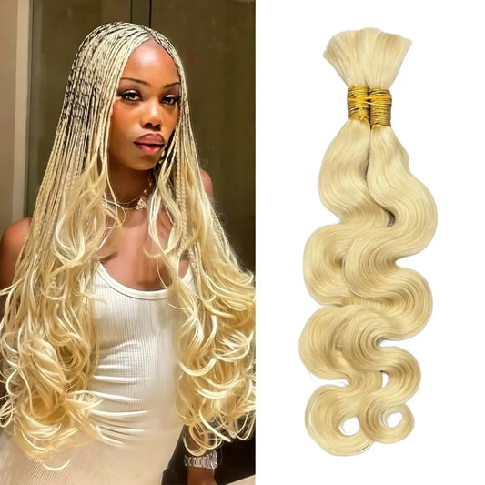 Body Wave Human Hair Bundles for Braiding | No-Weft Boho Extensions | 14–30 Inches Luxegan