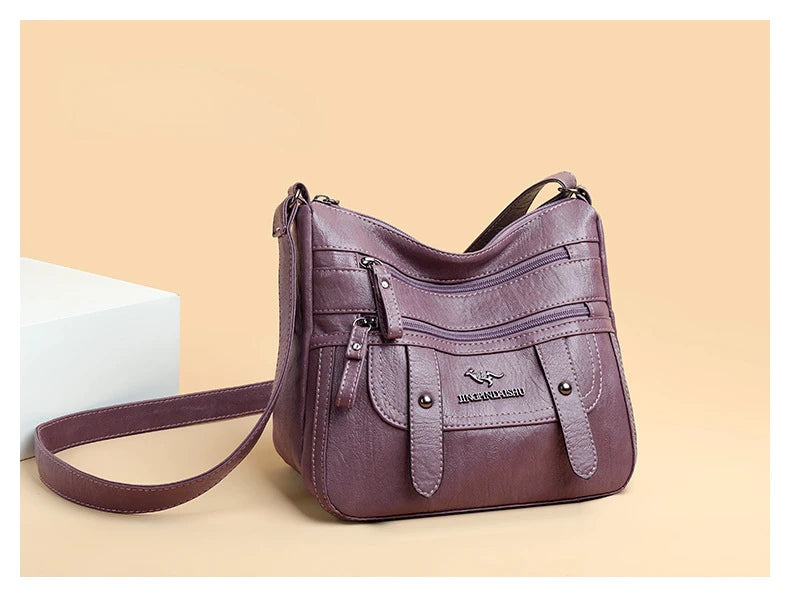 Soft Leather Mother Bag | Large Capacity Shoulder & Crossbody Bag Luxegan