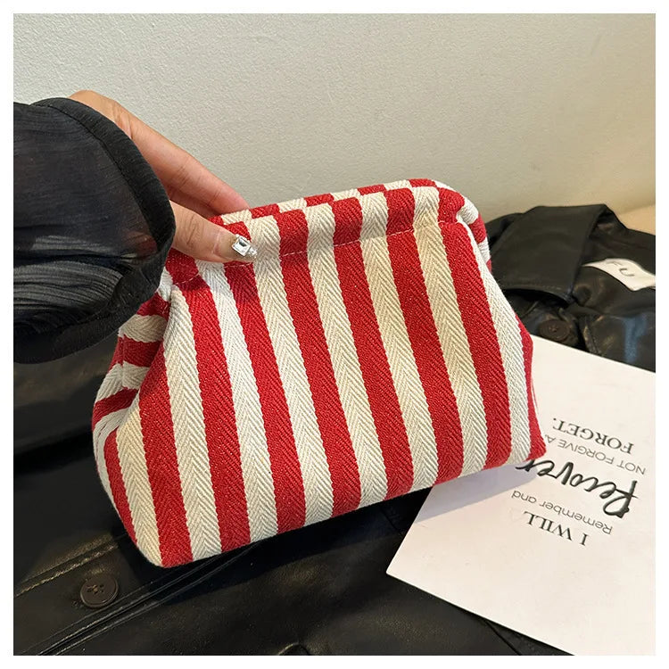 Woven Crochet Purses for Women Beach Clutch Handbags | Dumpling Hobo Casual Colorblock Bag Ladies Ruched Cloud Purse Luxegan