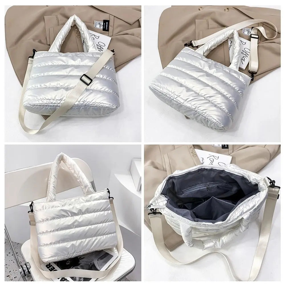 Puffer Tote Bag | Quilted Puffy Handbag & Crossbody Luxegan