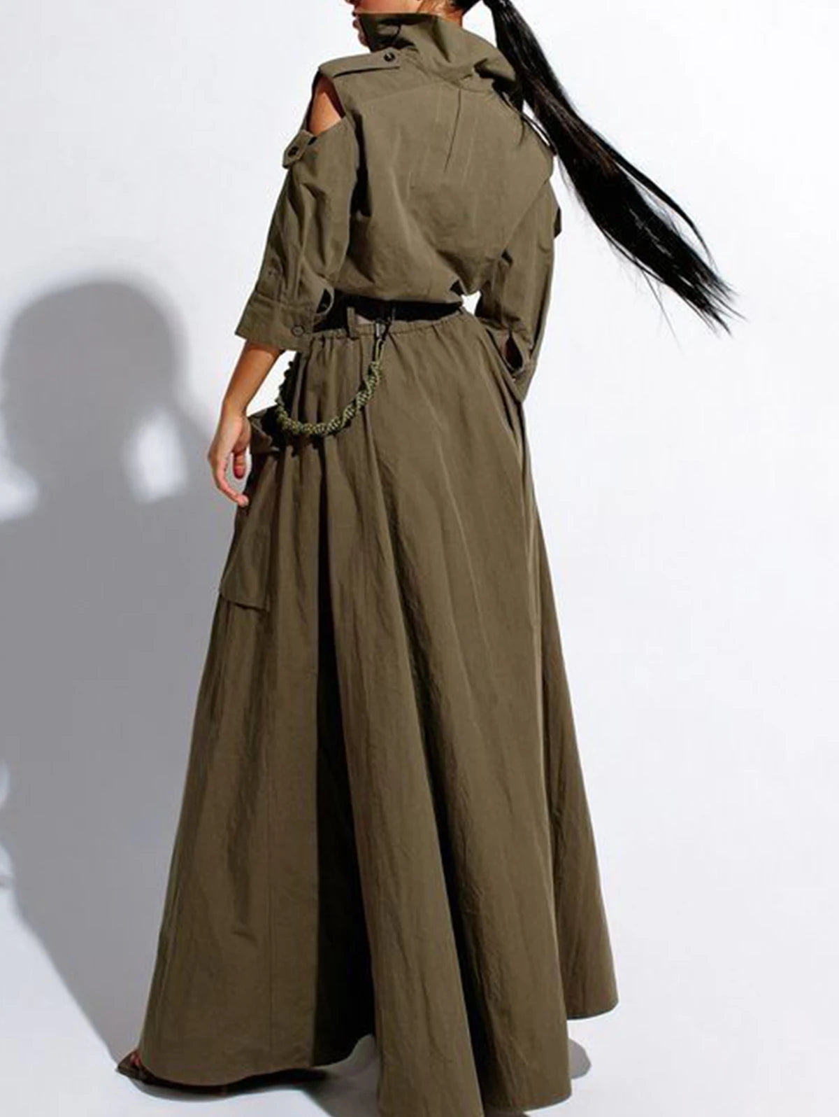 Women's Retro Maxi Dress with Pockets Luxegan