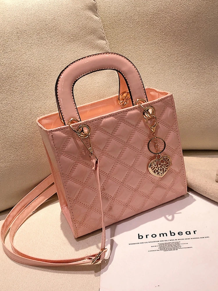 Bright Diamond Quilted Crossbody | Sequined PU Leather Handbag Luxegan