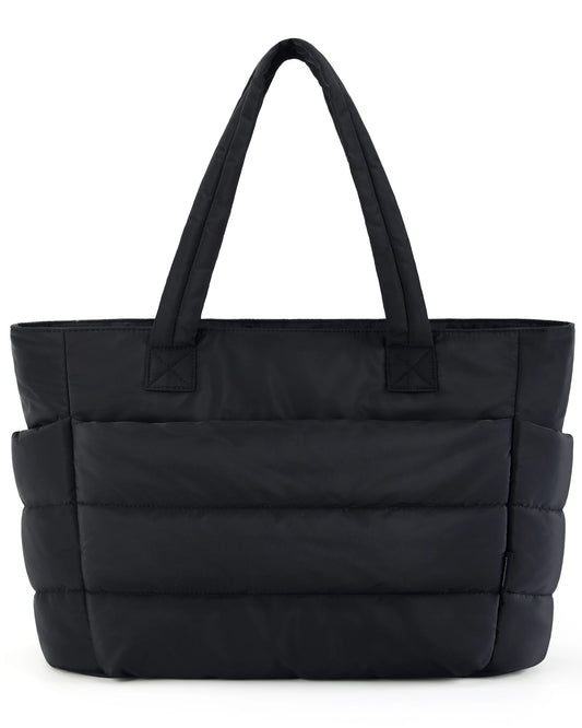 The Bubble Tote Bag Cotton Padded Female Quilting Puffy Shoulder Shopper Purse | Simple Daily Handbag Women's Bags Luxegan