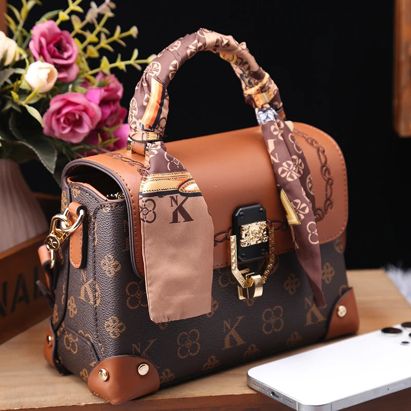 New Autumn/Winter Luxury Designer Handbag | Fashionable High-End Shoulder & Crossbody Bag | PVC Letter Pattern Satchel with Double Security Closure Luxegan