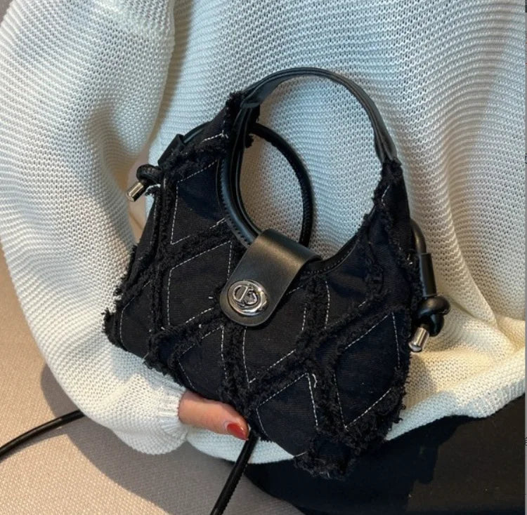 Fashion Denim Single Shoulder Bag | Women's Soft Chain Crossbody Handbag and Purse Luxegan