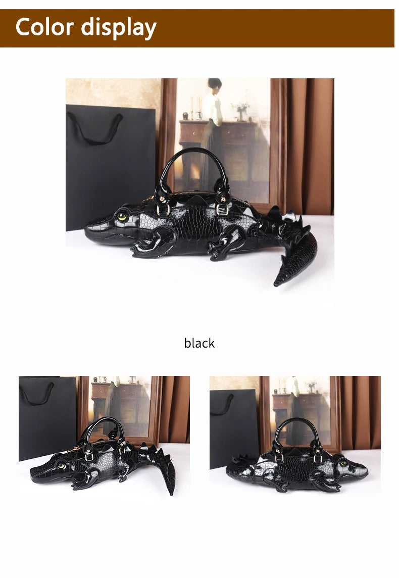 New Style 3D Crocodile Crossbody Bag | Sophisticated "Creative & Funny" Silhouette | High-End Three-Dimensional Animal Handbag | "Dignified" High-Performance Statement Piece for Radiant Versatile Styling Luxegan