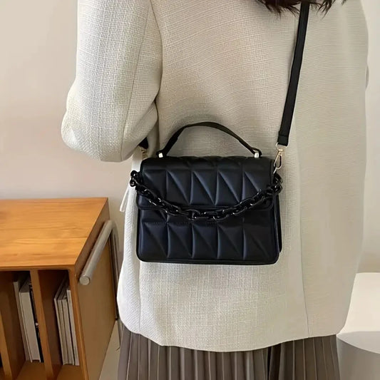 Diamond Chain Handbag Women's | Fashion Retro Embossed Small Square Bag & Single Shoulder Crossbody Bag Luxegan