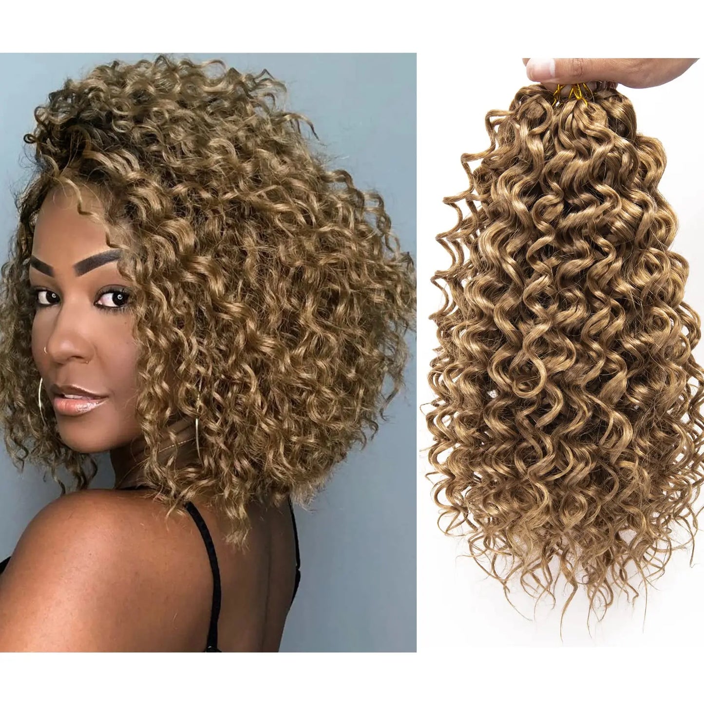 GoGo Curl Deep Wave Crochet Hair | 12 Inch | Synthetic Luxegan