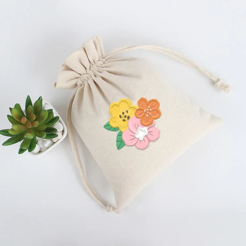 LOGO Custom Cotton Drawstring Bags | 10/20pcs Personalized Anti-Dust Storage Pouches | Eco-Friendly Gift Packaging for Home, Parties, Eid, Easter, and Christmas Luxegan