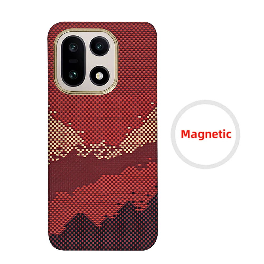 Para funda de teléfono OnePlus 15 de fibra de aramida Kevlar, carcasa dura de fibra de carbono ultradelgada y ligera, cubierta protectora magnética para negocios