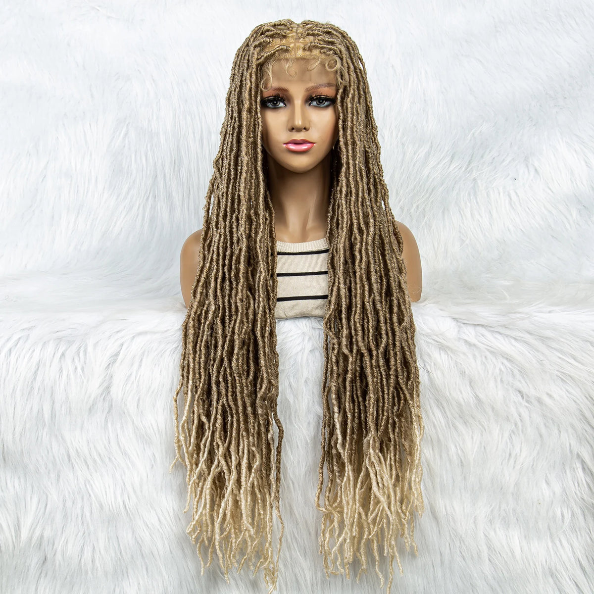 Pink & Blue Braided Wig | Full Lace Butterfly Locs & Dreadlocks