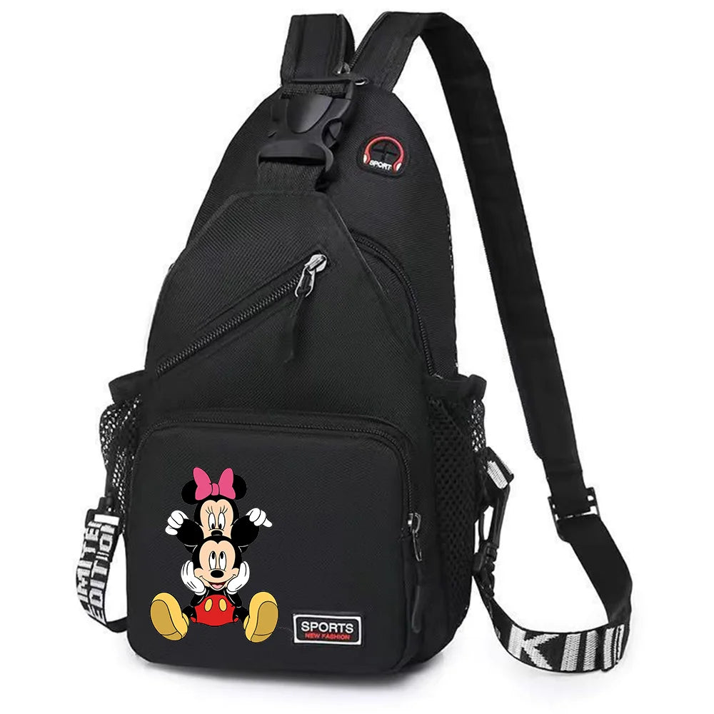 Mickey Minnie Mouse Cartoon Shoulder Bag | Unisex Multi-functional Oxford Fabric Backpack & Casual Chest Business Travel Pack Luxegan