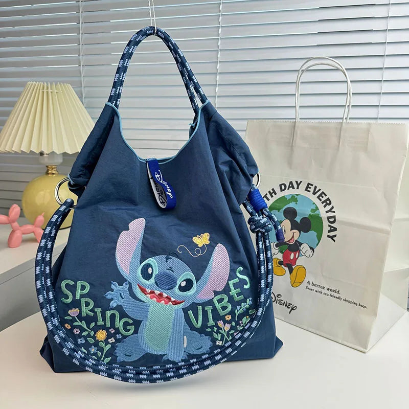 New Cartoon Cute Embroidered Nylon Tote Bag | Large Capacity Portable Folding Shopping & Shoulder Bag (Unisex) Luxegan