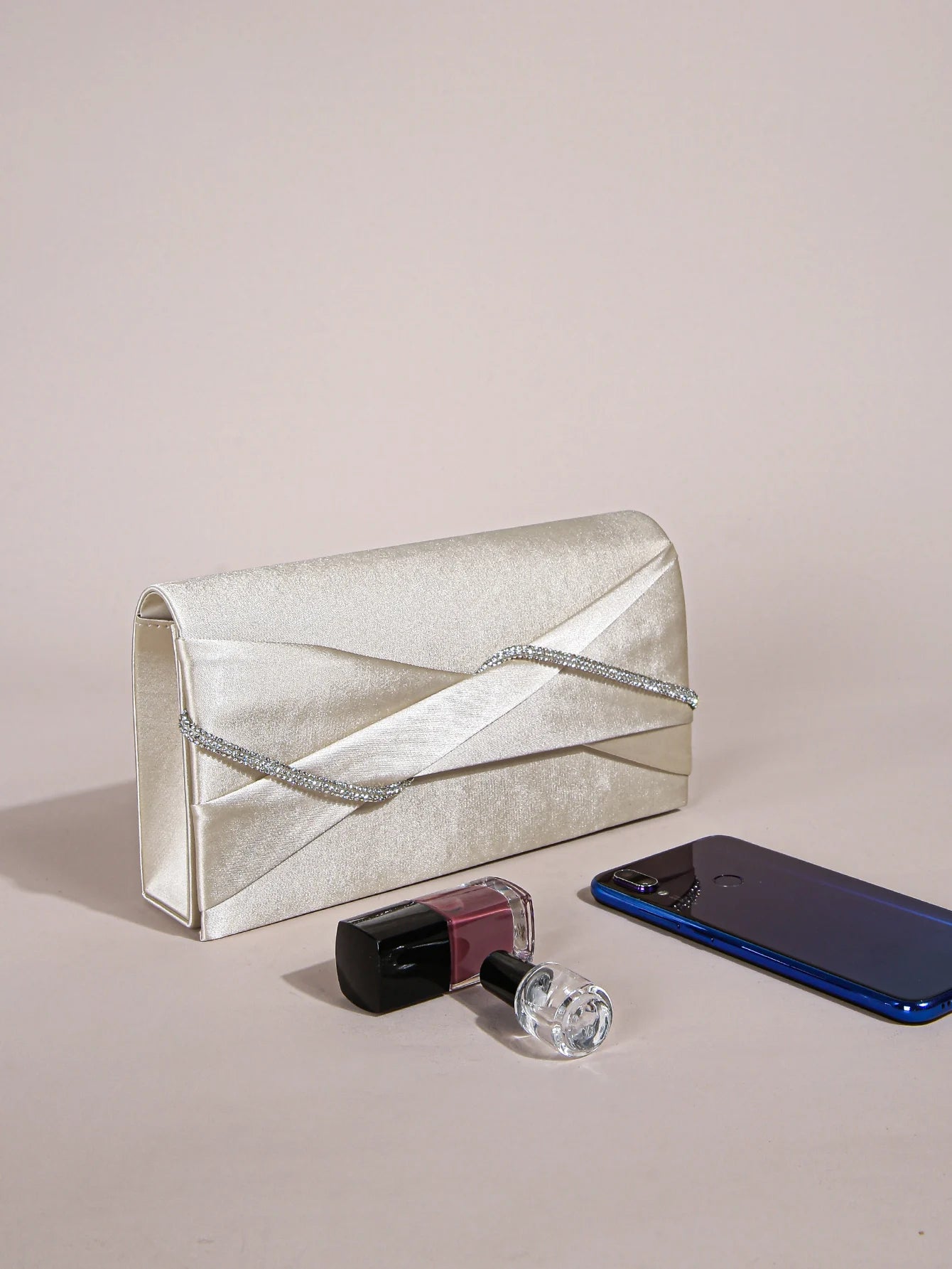 Hand Clutch Bag & Evening Clutch Bag for Women | Sparkling Crystal Rope Ruched Handbags & Glitter Envelope Purse for Party Girls Luxegan