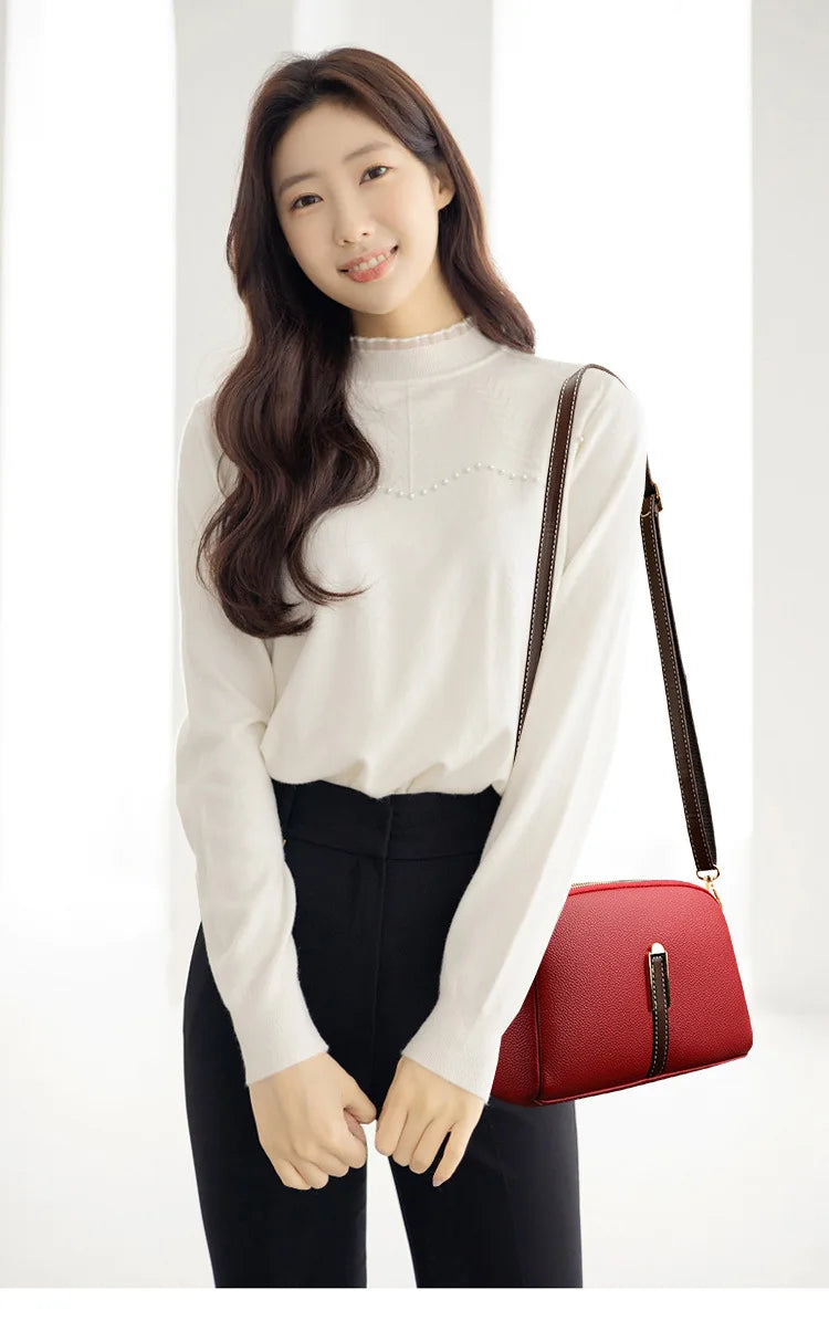 100% Genuine Leather Shoulder Bag | Designer Cowhide Flap Bag & Luxury Messenger Bag Luxegan