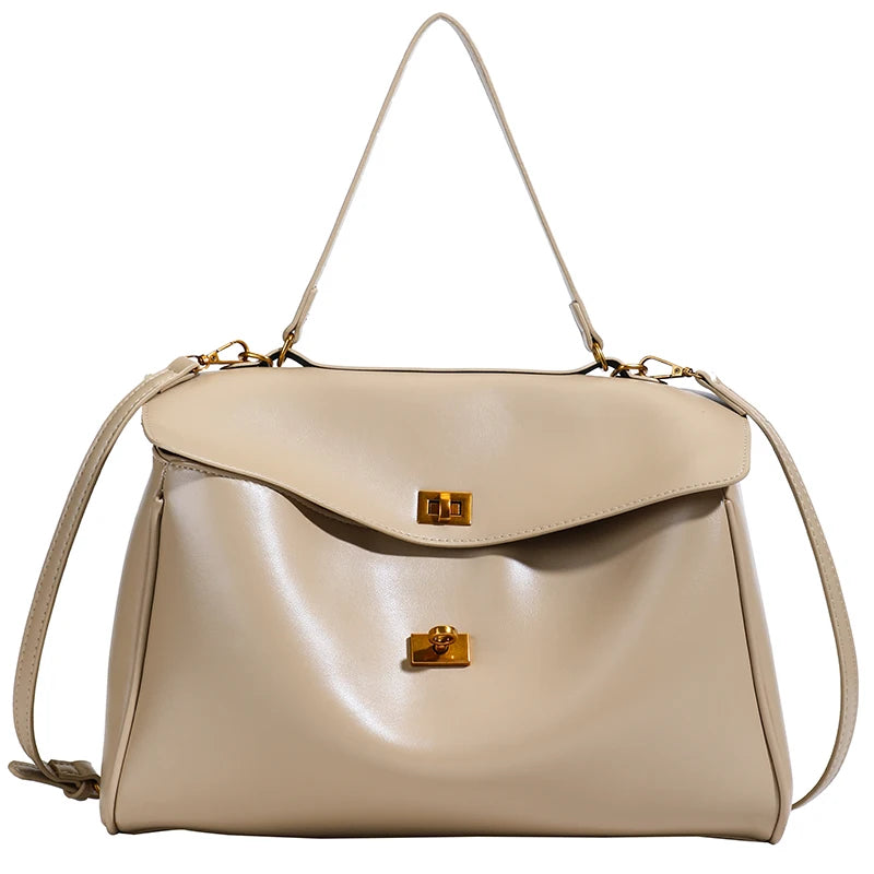 Latest Luxury Designer Soft PU Leather Variable Shoulder Bag | Large Capacity Solid Color Shopper Tote for Women Luxegan