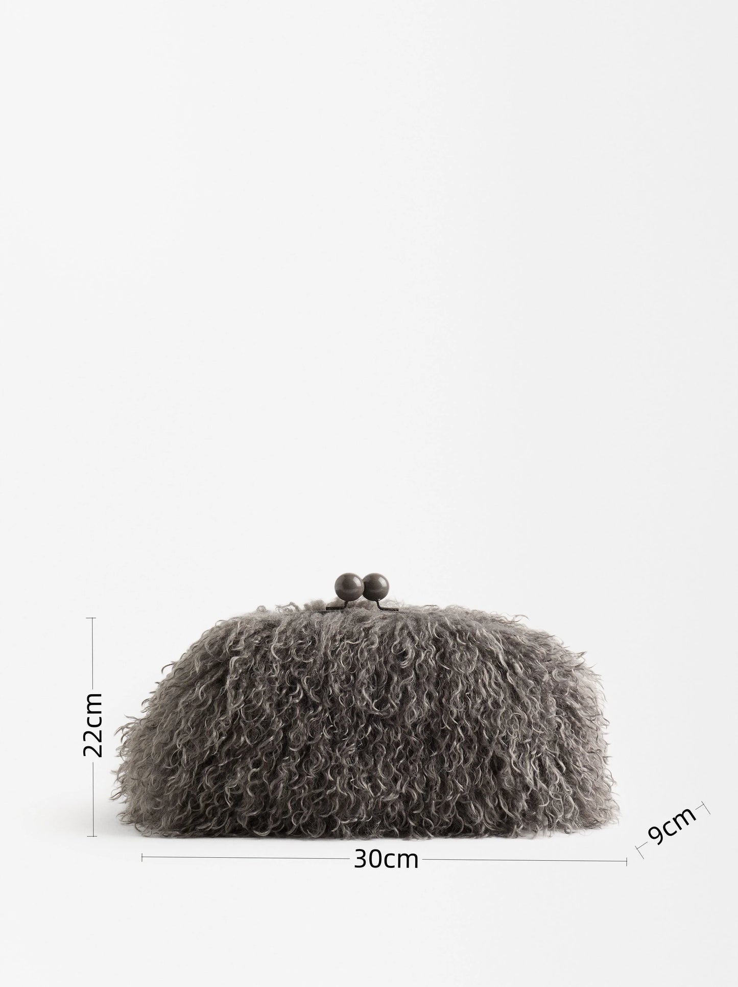 Faux Fur Winter Clutch Bag (Dark Grey) - view 2