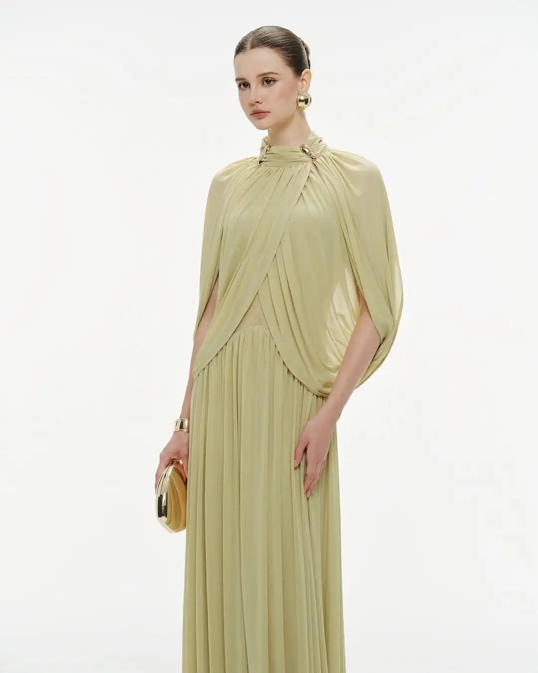 Solid V-Neck Sleeveless Hollow-Out Slim Fit Sheath Midi Dress – Natural Waist, Medium Stretch, Spring/Autumn Luxegan