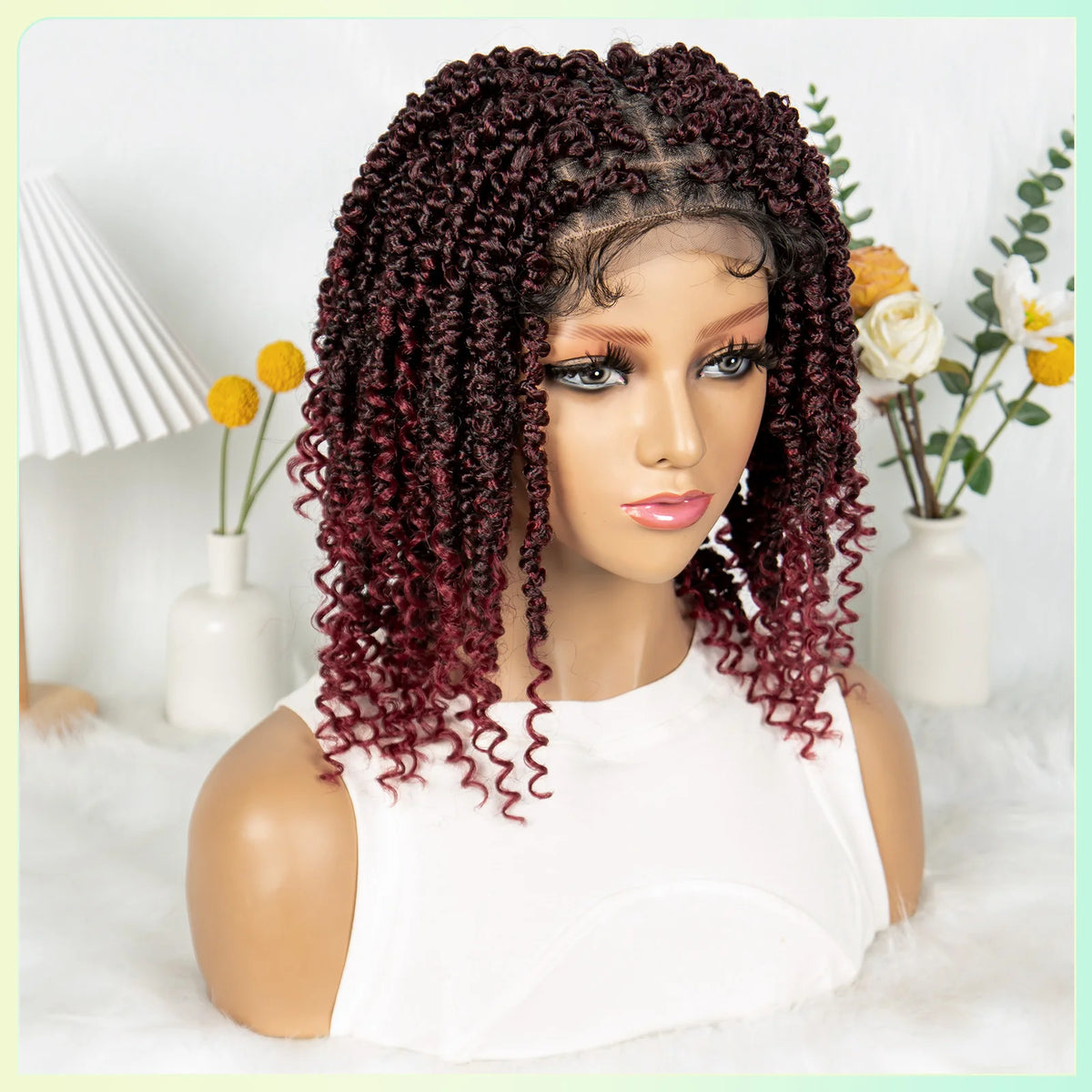 14 Inch Twisted Knotless Box Braids Wig | Full Lace | Baby Hair