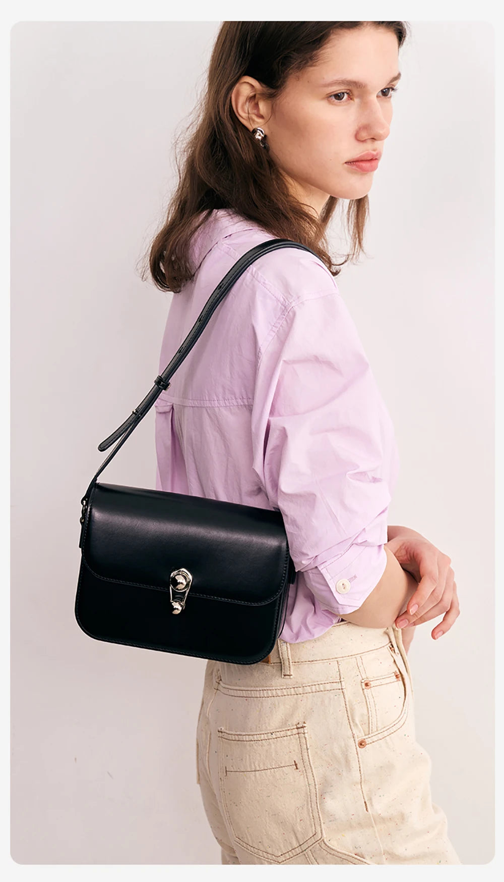 Women's Bag Luxury Brand | New Fashion Shoulder & Crossbody Square Bags (Designer Split Leather Tote Handbag with Lock) Luxegan