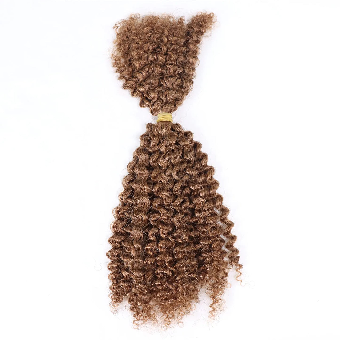 Ombre Honey Blonde Kinky Curly Human Hair Extensions | 50g Peruvian Crochet Bulk Hair (No Weft, Double Drawn) Luxegan