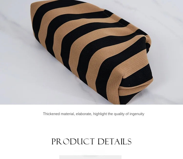 Cotton Woven Shell Clutch | Soft Casual Ruched Colorblock Summer Bag Luxegan