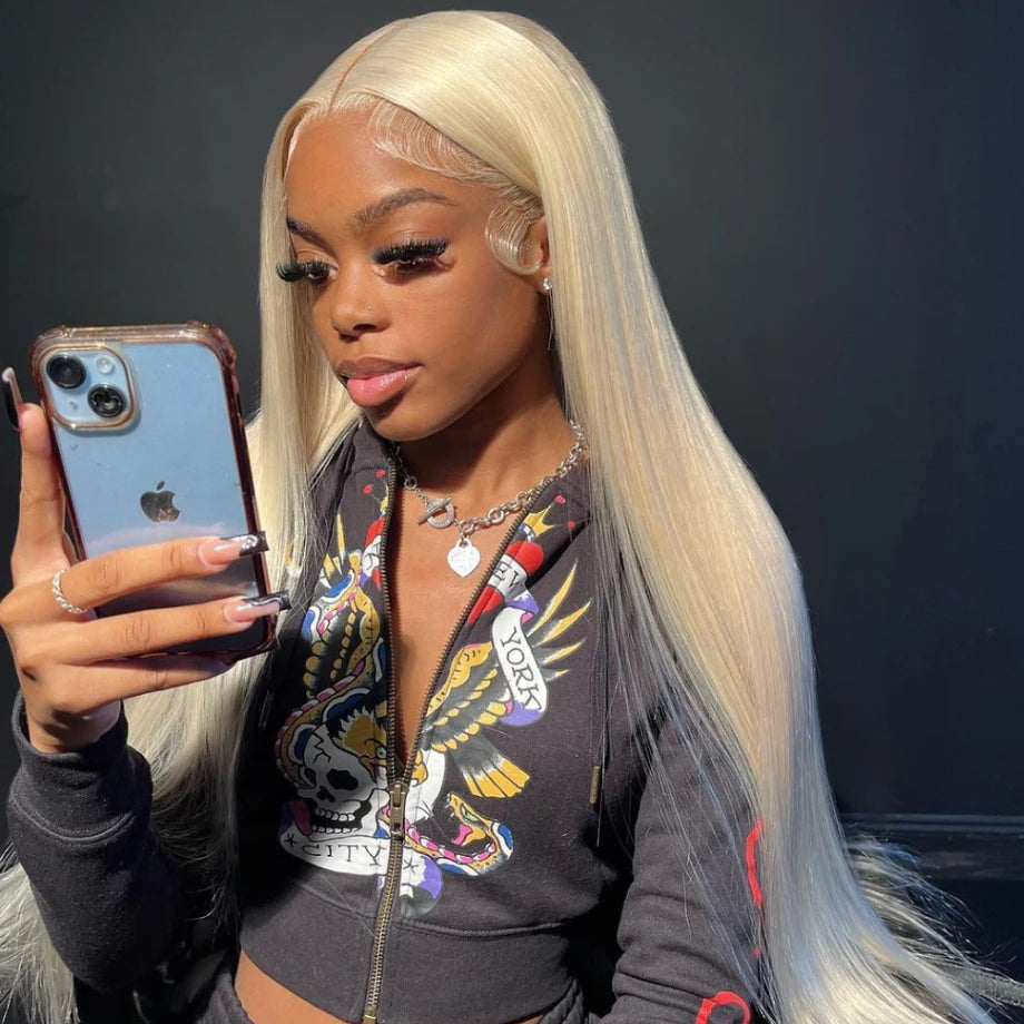 613 Blonde Brazilian Human Hair Wig | Sophisticated 13x6 HD Lace Frontal | Elegant 13x4 Transparent Swiss Lace | "Dignified" 26+ Inch Straight Remy Hair for High-Fashion Styling Luxegan
