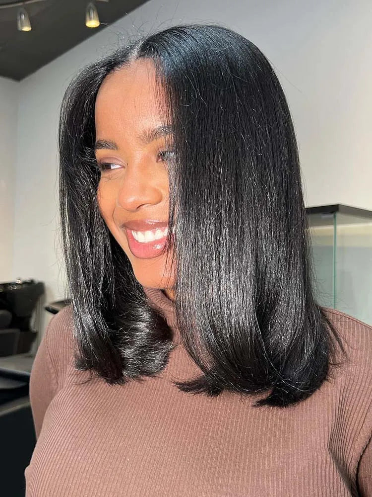 Straight Human Hair Short Bob Wig - 13x4 & 13x5x2 Transparent Lace Frontal Wig - Glueless Pre-Plucked Hairline