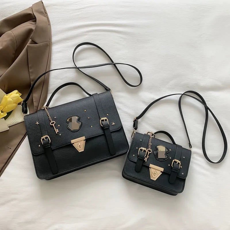 Magic Academy Style Cambridge Bag | Handheld British Postman Crossbody | Vintage Baguette Shoulder Bag with Scholarly Charm Luxegan