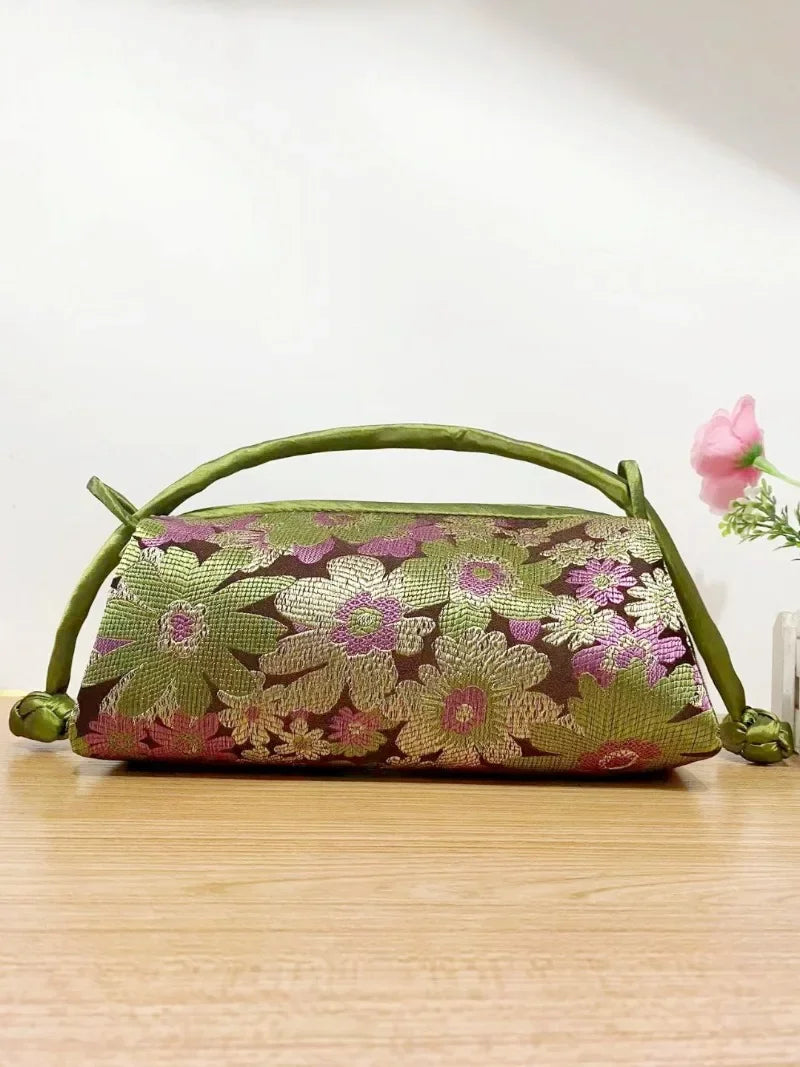 Vintage Cotton Shell Bag | Fringe & Crane Embroidery Chain Crossbody Luxegan