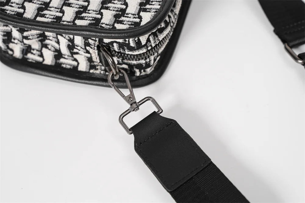 Men's Fashion Designer Crossbody Bag | Jacquard Canvas Shoulder & Messenger Bag Luxegan