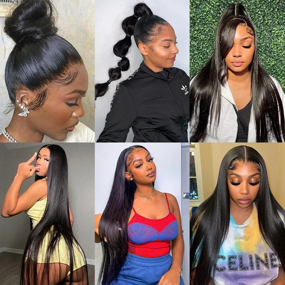 30-Inch Bone Straight Brazilian Human Hair Weave Bundles | 12A Grade Premium Remy Human Hair Weft Extensions | Luxurious 100% Brazilian Straight Sew-In Bundles (1, 3, or 4 Piece Pack, Natural Color) Luxegan