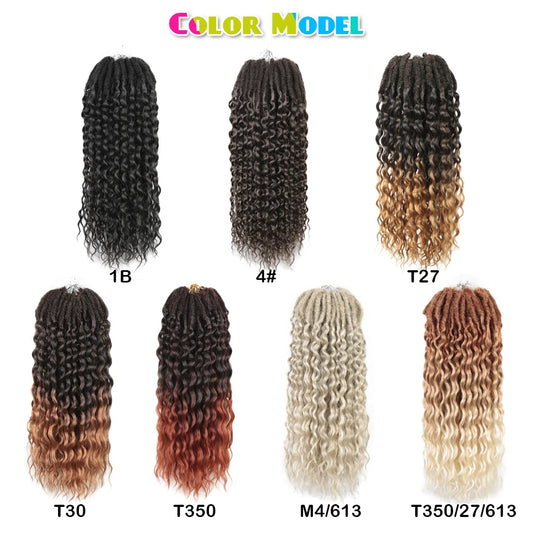 Synthetic Goddess Locs Crochet Braids Hair Extension – 18 Inch Pre-Looped Bohemian Deep Wave Curly - view 2