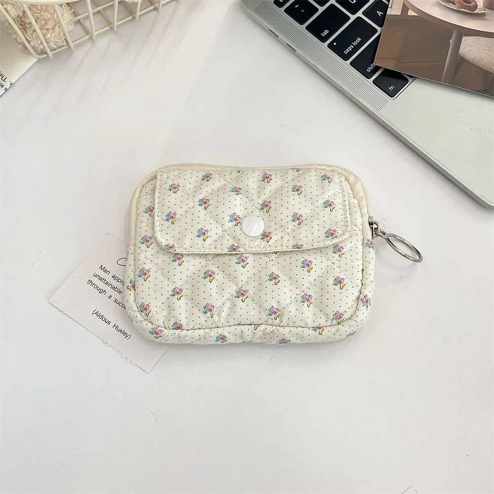 Kawaii Floral Coin Purse | Multifunctional Small Zipper Bag Luxegan