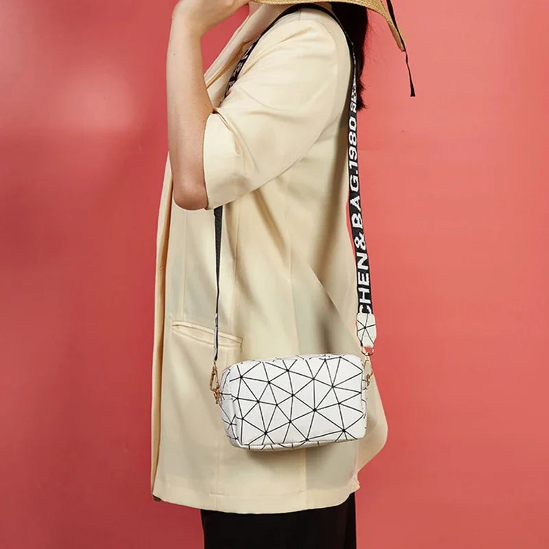Fashion Laser Shoulder Square Bag | PU Leather Crossbody Bag, Messenger Bag & Small Trendy Satchel Luxegan