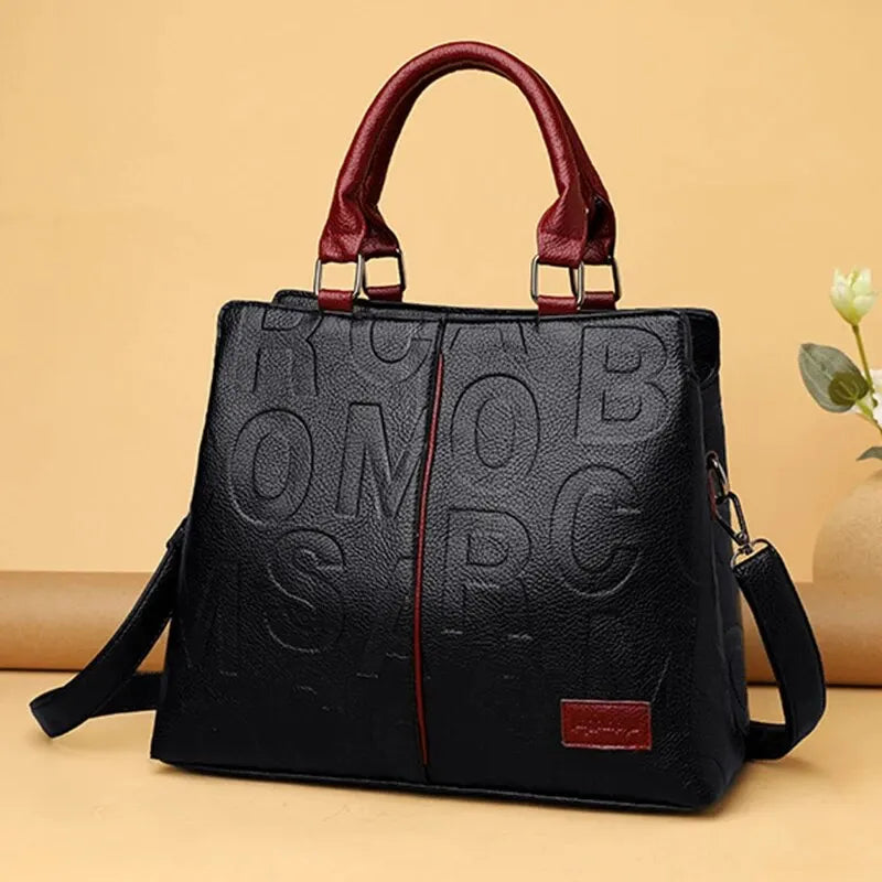 Women's Luxury Designer PU Leather Crossbody Bag | Large Capacity Casual Travel Handbag | Premium Microfiber Synthetic Leather Shoulder Tote | Multi-Compartment Zippered Daily Purse Luxegan