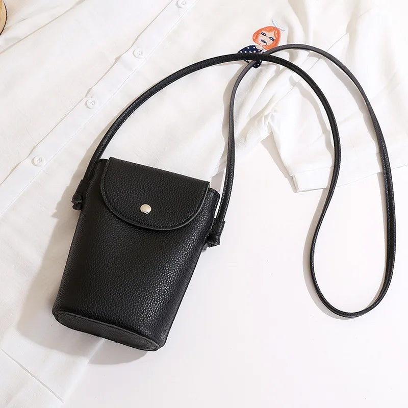 New PU Leather Mobile Phone Bag Women's | Small Flap Shoulder Crossbody Bag | Daily Hasp Purse Casual Outdoor Travel Key Wallet Sac Luxegan