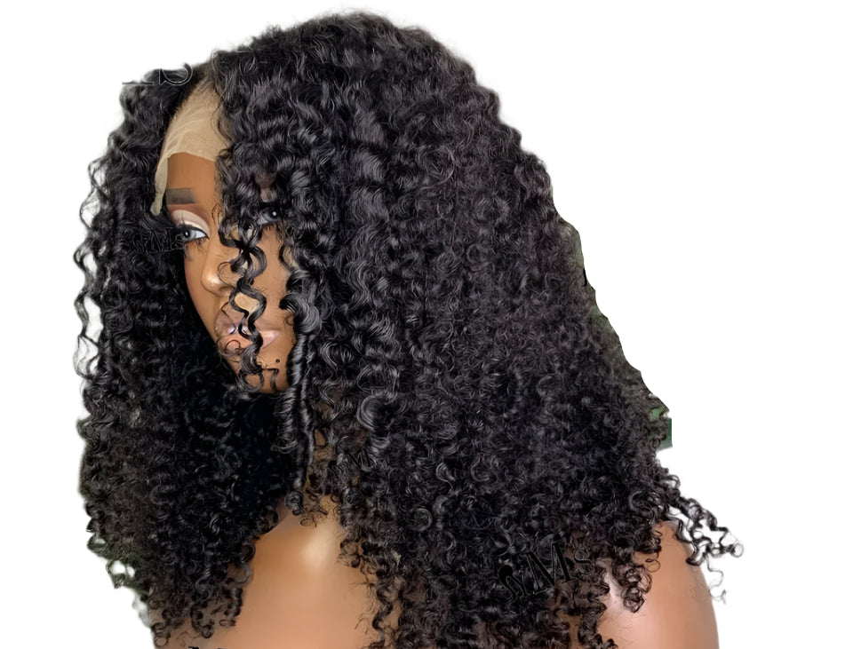 3C 4A Premium Virgin Burmese Curly Lace Frontal Wig | 250% Density Luxegan
