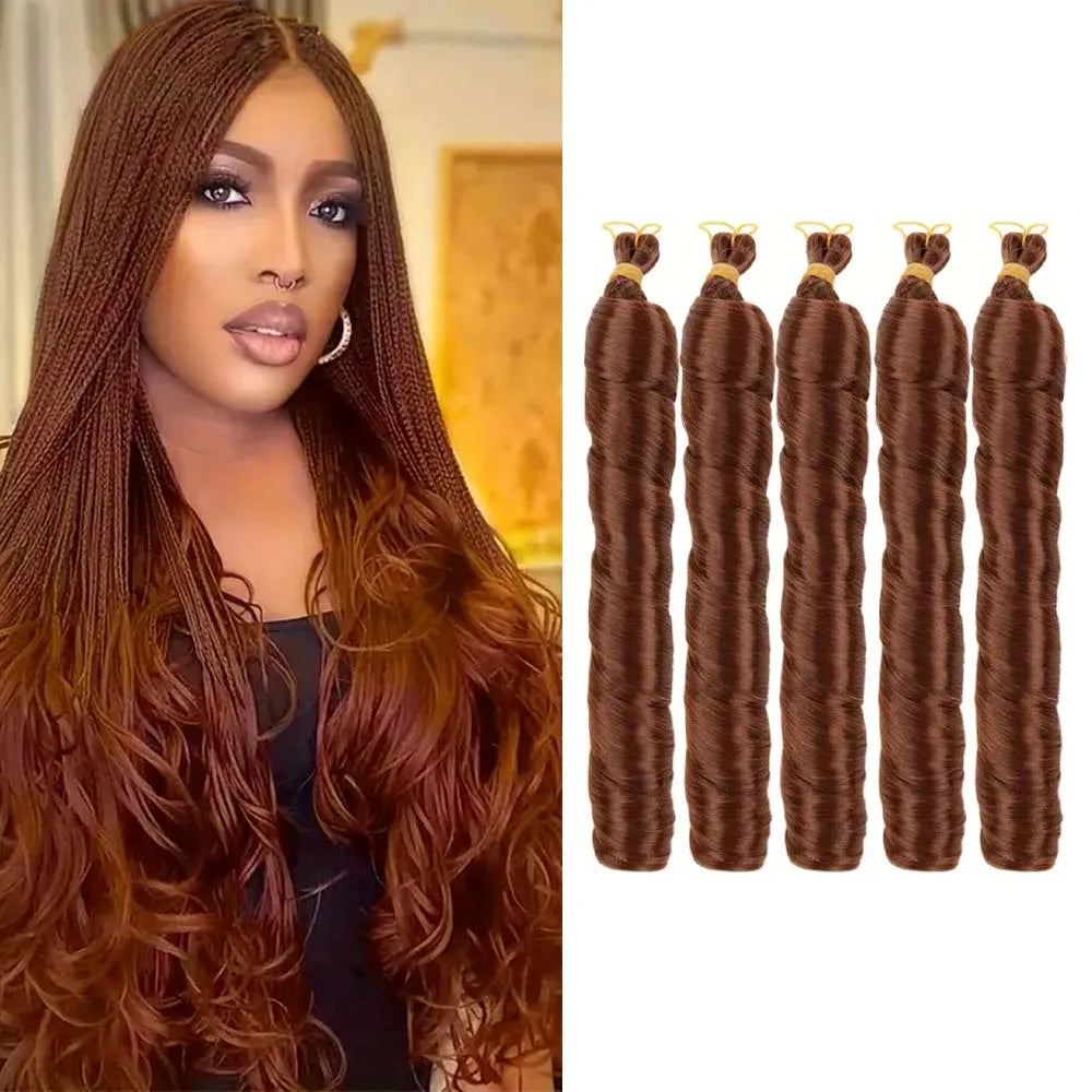 Synthetic French Curl Crochet Braiding Hair – 24 Inch | Pre-Stretched | Loose Wave | 9 Ombre - view 8